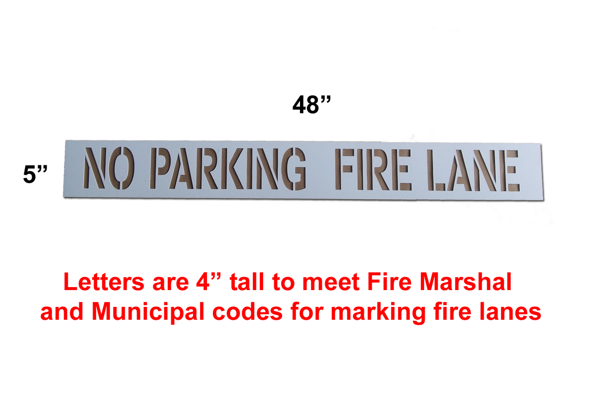 FIRE LINE NO PARKING TOW AWAY Curb blocks parking lot stencils – QcpSigns