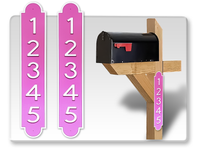 Curb-N-Sign 2 Fancy Super Reflective Mailbox Address Numbers Plaques, Custom Address Numbers for Outdoor House, Pre-drilled Holes for Easy Installation