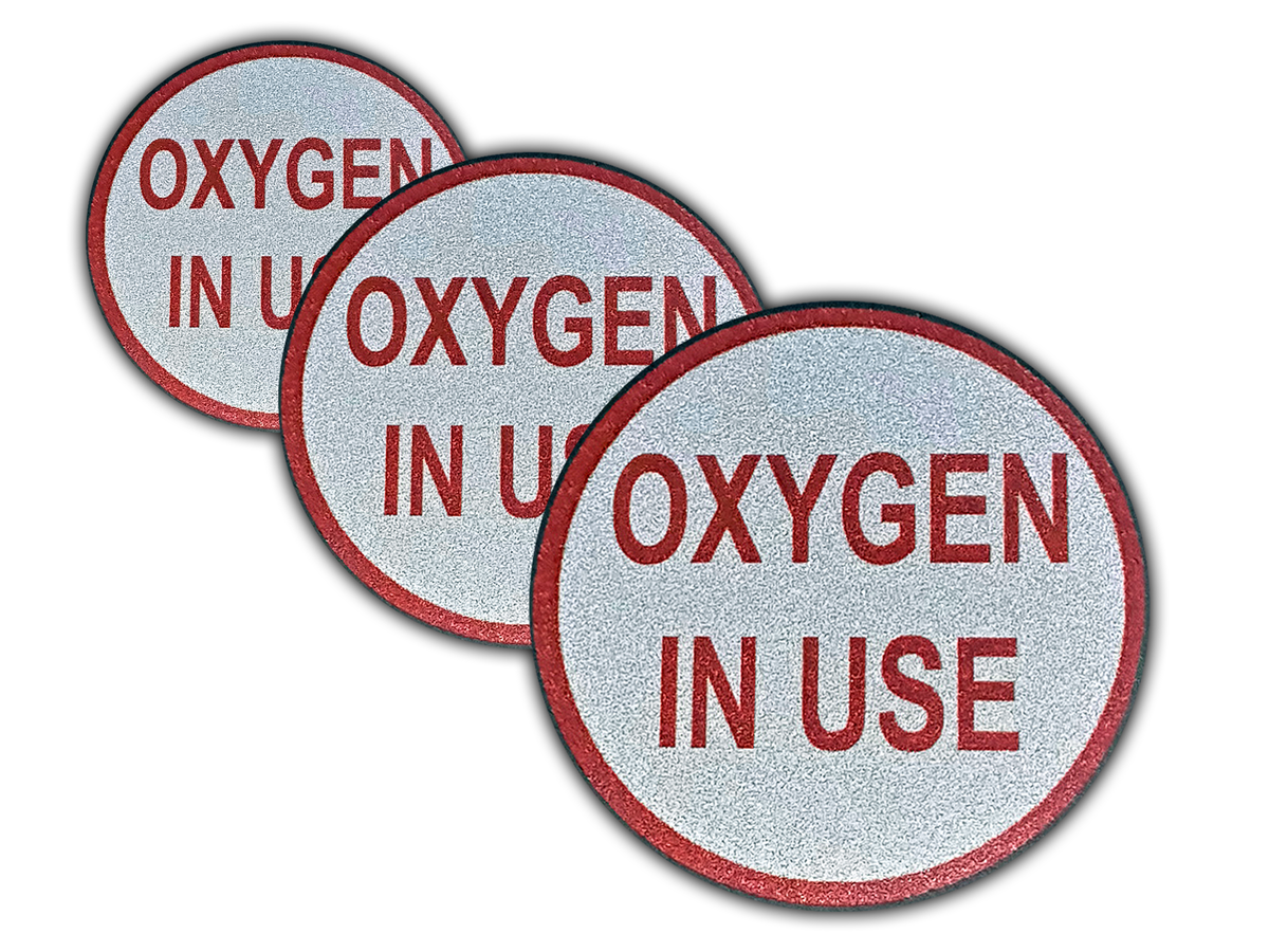 Oxygen In Use Sign Vinyl Decal Stickers, Super Reflective, Suitable fo ...