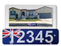 Curb-Wrap, Country Flags, Self-Adhesive, House Address Numbers, Reflective