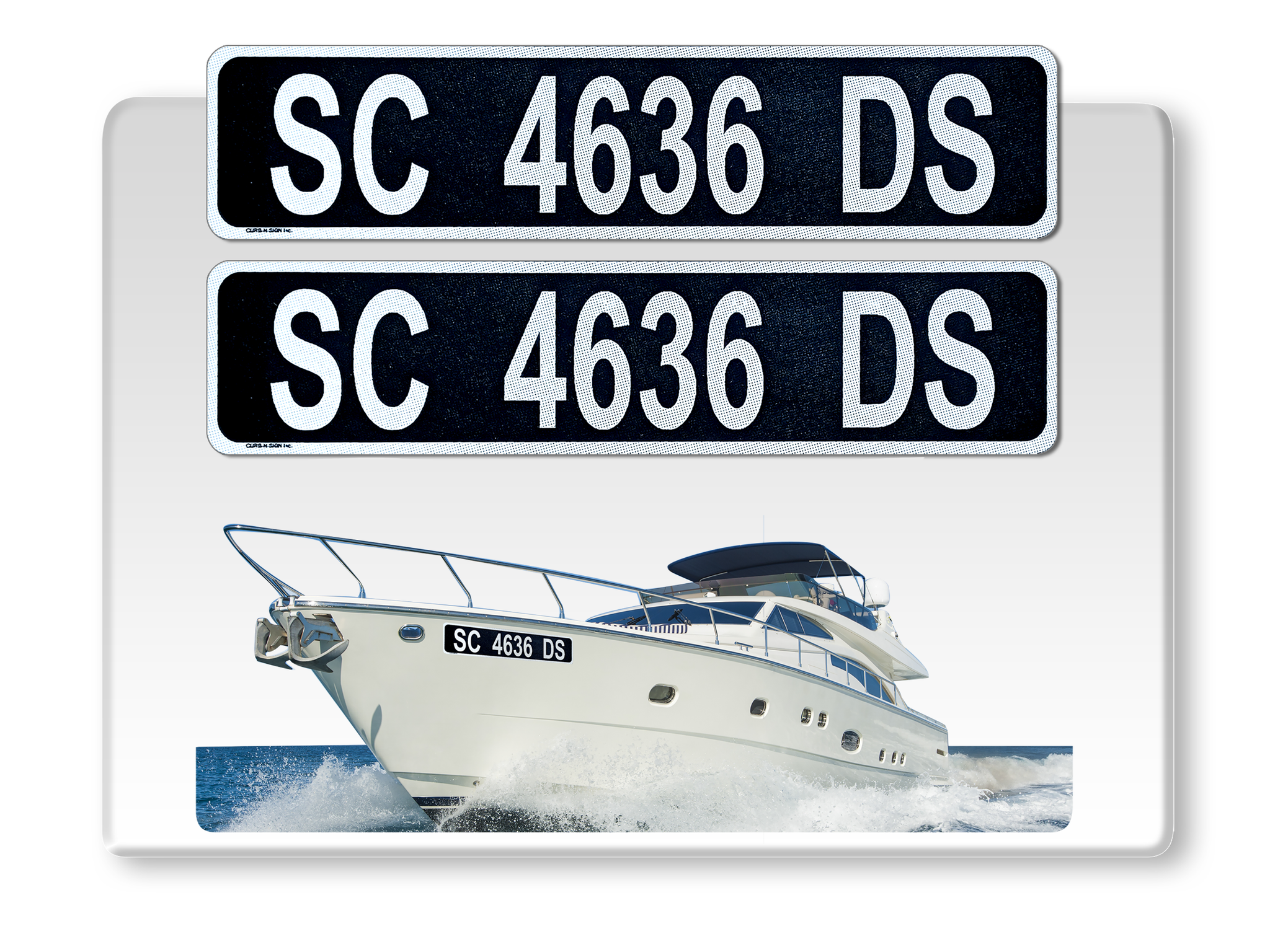 Custom Boating Numbers BOWBRITE - Personalized Easy Stick Reflective Boat Numbers – Curb-N-Sign