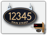 Curb-N-Sign Highly Reflective Hanging Mailbox Address Sign, Double Sided, Includes Two Screw-In Hooks for Easy Installation, 12 Months Warranty