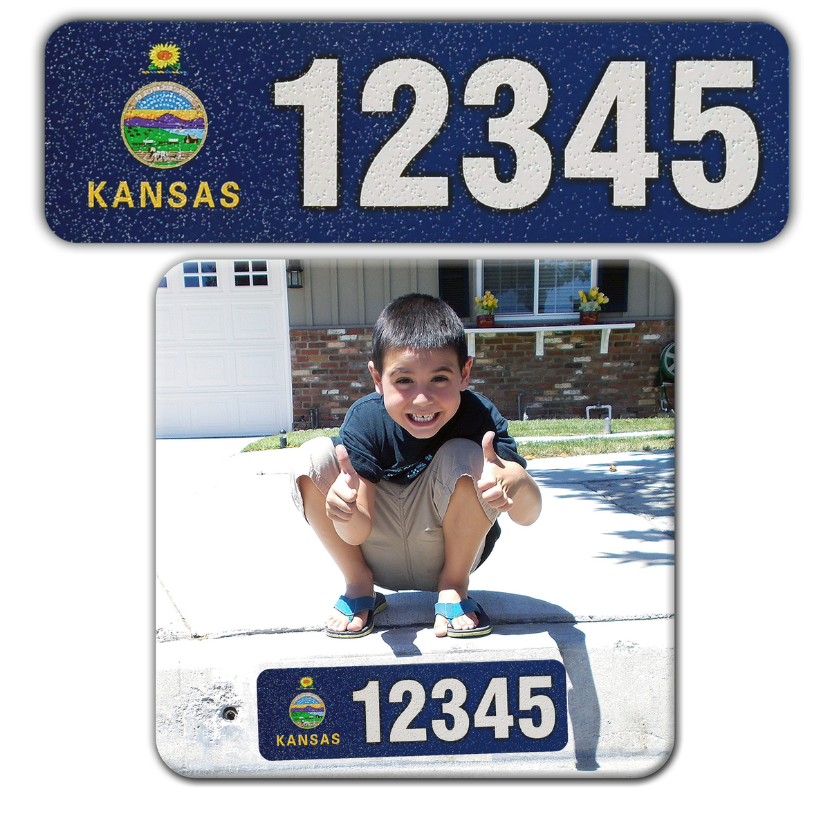 Curb-Wrap, State Flags, Self-Adhesive, House Address Numbers, Reflecti ...