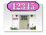Fancy Super Reflective Mailbox Address Numbers Plaque, Horizontal, for Outdoor House, Pre-drilled Holes for Easy Installation