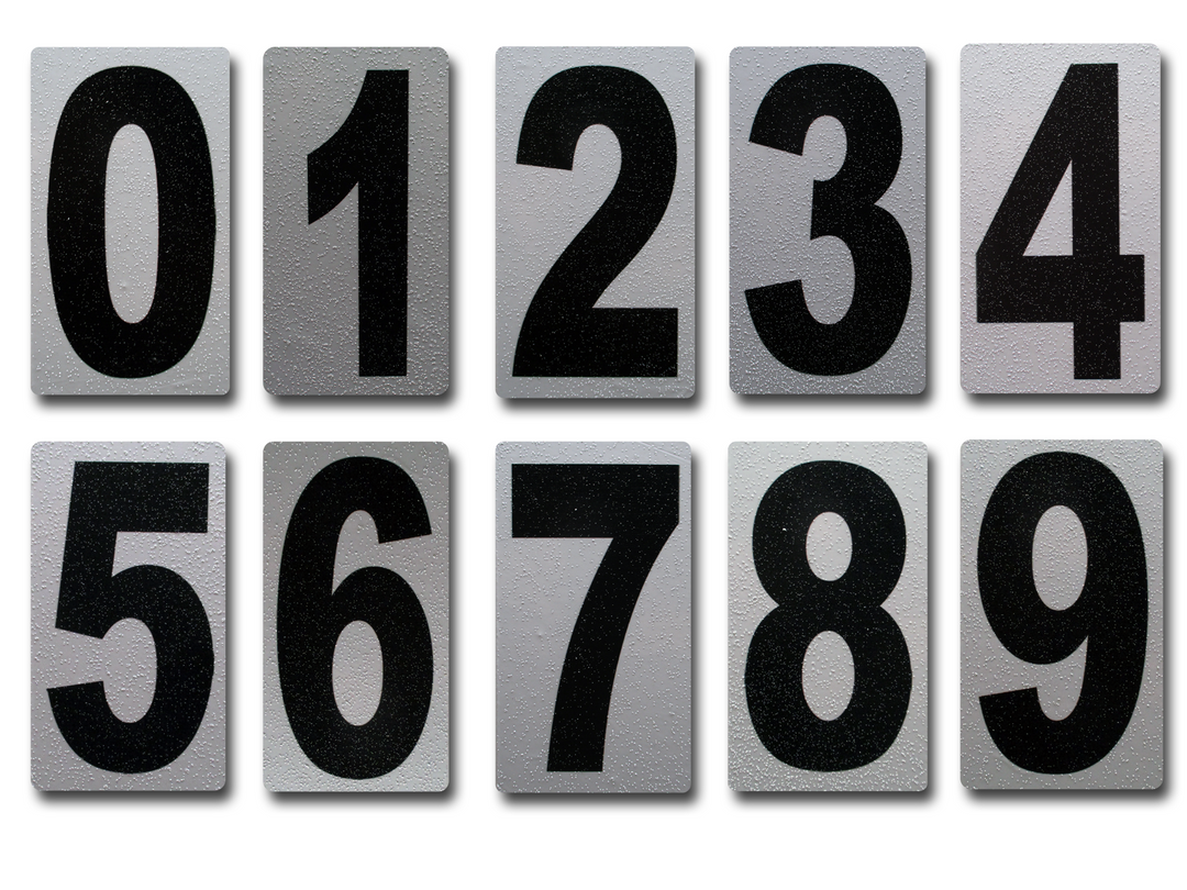 Reflective 4in Numbers/Letter, Peel & Stick – Curb-N-Sign