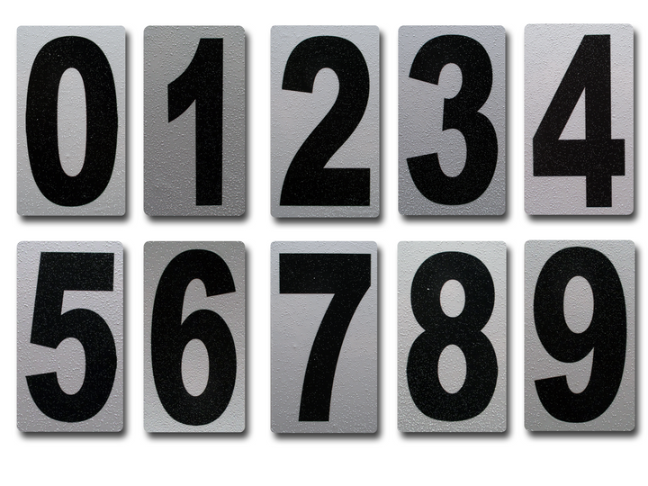 Reflective 4in Numbers/Letter, Peel & Stick CurbNSign