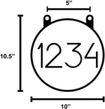 Curb-N-Sign 10-inch Circular Double-Sided Hanging House Address Numbers Sign Highly Reflective