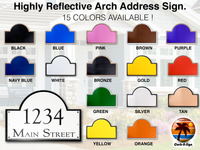 Curb-N-Sign Address Number Sign, Super Reflective House Number Plaque, Pre-Drilled Holes for Easy Installation