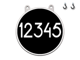 Curb-N-Sign 10-inch Circular Double-Sided Hanging House Address Numbers Sign Highly Reflective