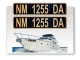 Curb-N-Sign Super Reflective BowBrite (Custom Boat Registration Numbers and Letters), Set of 2 Pc Custom Boat Lettering, Highly Reflective Vinyl Decal Boat Decal Stickers