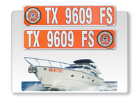 Curb-N-Sign Super Reflective BowBrite (Custom Boat Registration Numbers and Letters), Set of 2 Pc Custom Boat Lettering, Highly Reflective Vinyl Decal Boat Decal Stickers