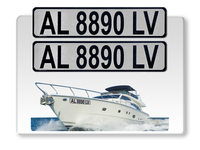 Curb-N-Sign Super Reflective BowBrite (Custom Boat Registration Numbers and Letters), Set of 2 Pc Custom Boat Lettering, Highly Reflective Vinyl Decal Boat Decal Stickers