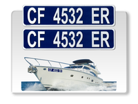 Curb-N-Sign Super Reflective BowBrite (Custom Boat Registration Numbers and Letters), Set of 2 Pc Custom Boat Lettering, Highly Reflective Vinyl Decal Boat Decal Stickers