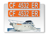 Curb-N-Sign Super Reflective BowBrite (Custom Boat Registration Numbers and Letters), Set of 2 Pc Custom Boat Lettering, Highly Reflective Vinyl Decal Boat Decal Stickers
