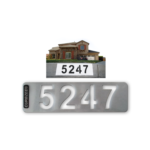 CURBZEE, Custom Curb  House Address Numbers Stencil