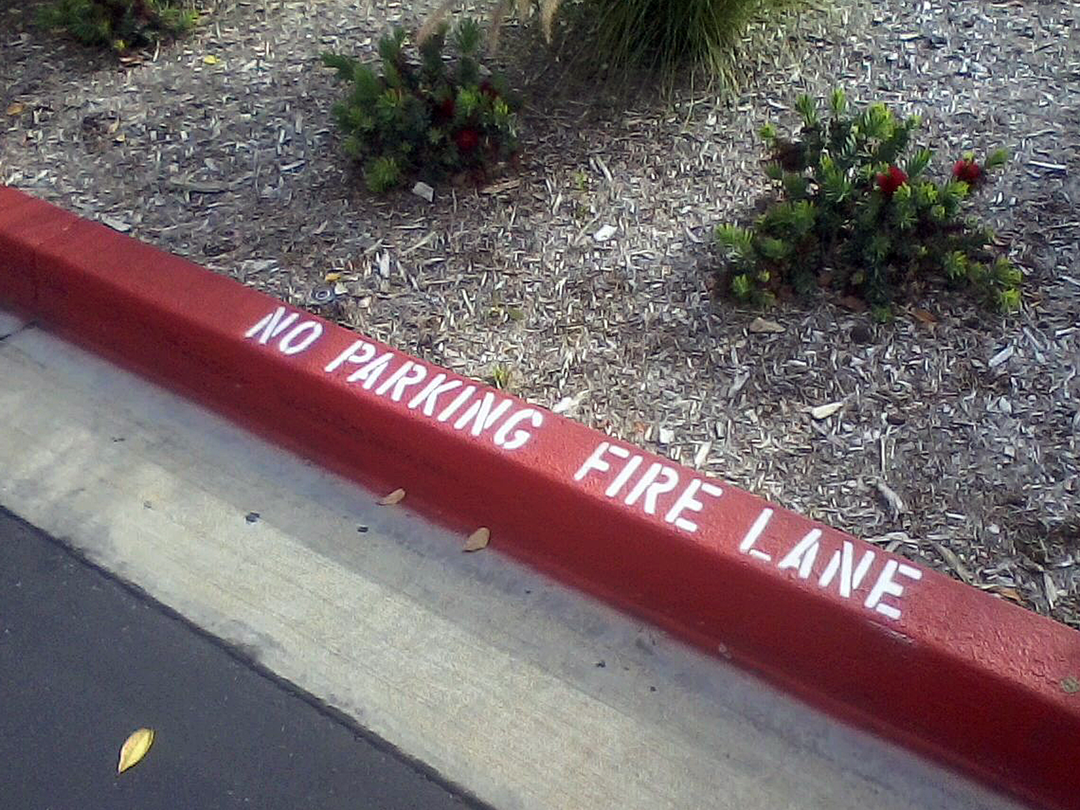 No Parking Fire Lane Stencil, Reusable, flexible CurbNSign
