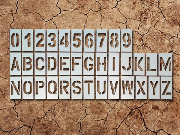 Complete Stencil Set, All numbers and letters included, 4in reusable