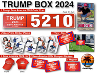 Trump Box 2024,16 Pcs Set, Save America Hat, I did That Gas Pump Stickers, Curb Wrap, Bumper Stickers, Magnet, Yard Sign Made in The USA