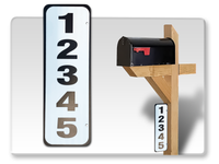 Curb-N-Sign Reflective 911 Address Sign for Mailbox, Single/Double Sided, Solid Aluminum, Custom and Pre-Drilled signs Horizontal/Vertical