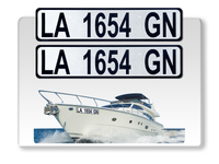 Curb-N-Sign Super Reflective BowBrite (Custom Boat Registration Numbers and Letters), Set of 2 Pc Custom Boat Lettering, Highly Reflective Vinyl Decal Boat Decal Stickers